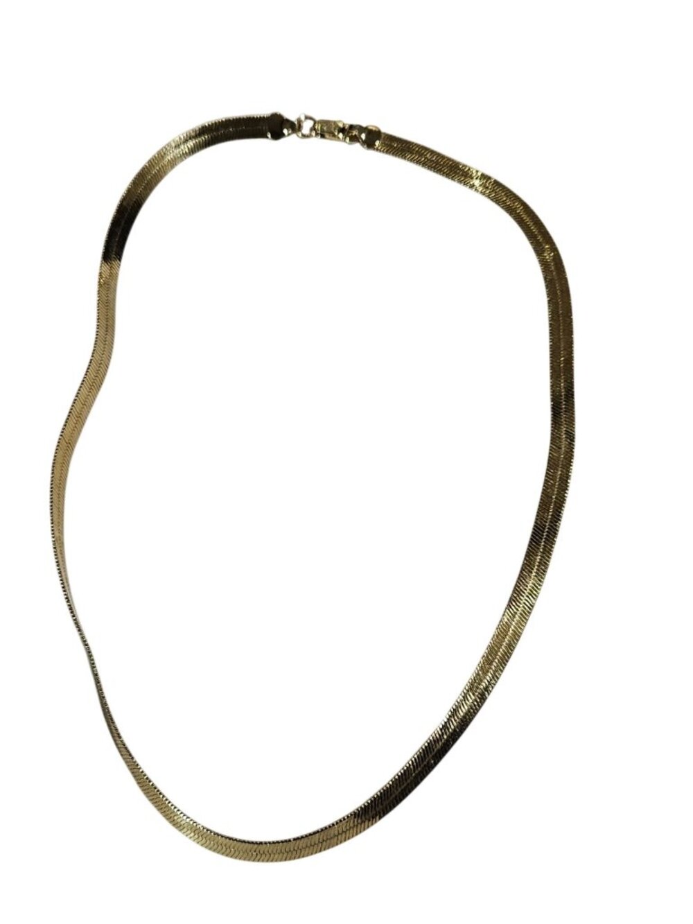 Vintage 90s Goldtone Flat Chain Necklace 17 inches Long